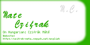 mate czifrak business card
